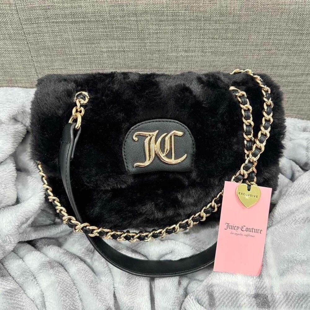 juicy couture βfashion vibeβ flap crossbody in black liquorice (NWT)